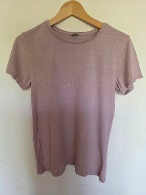 Baserange lilac mauve raw silk jersey t shirt Size Small